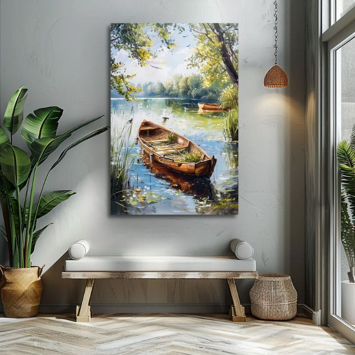 Paesaggio dipinto su tela Cavaliere solitario