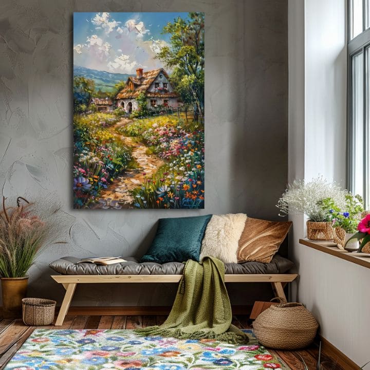 Paesaggio dipinto su tela Viaggio in una fiaba