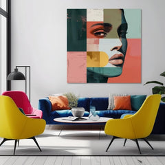 Un'immagine elegante della visione del mondo da parte di una donna
