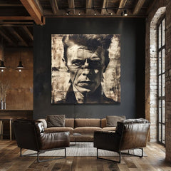 Dipinto su tela di David Bowie - Sguardo spietato