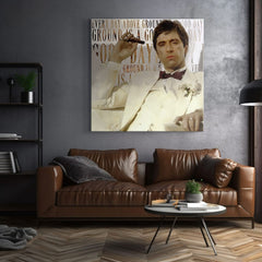 Scarface dipinto su tela Ogni giorno in superficie è un buon giorno