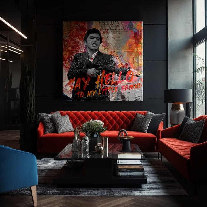 Scarface dipinto su tela Saluta il mio piccolo amico | dimensioni diverse