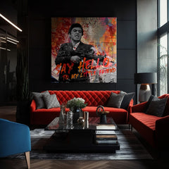 Scarface dipinto su tela Saluta il mio piccolo amico | dimensioni diverse