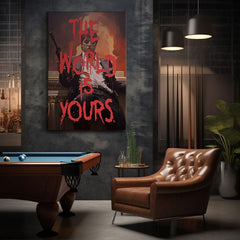 Scarface dipinto su tela Il mondo è tuo | dimensioni diverse