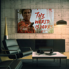 Quadro su tela di Scarface raffigurante il sanguinario Tony Montana con una pistola in mano | dimensioni diverse