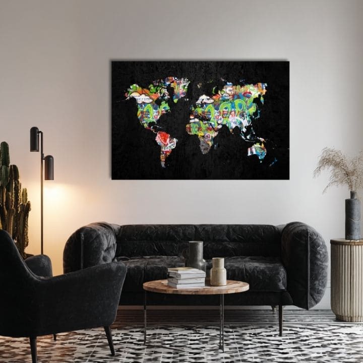 Obraz na plátne Mapa Sveta - Dizajnový Motív