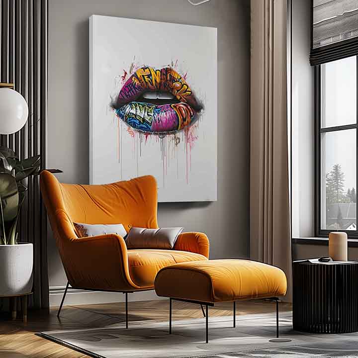 Immagine GRAFFITI LIPS | Tela italiana | dimensioni diverse