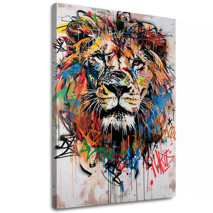 Immagine GRAFFITI LION | Tela italiana | dimensioni diverse