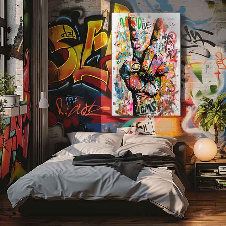 Immagine PEACE HAND | Tela italiana | dimensioni diverse