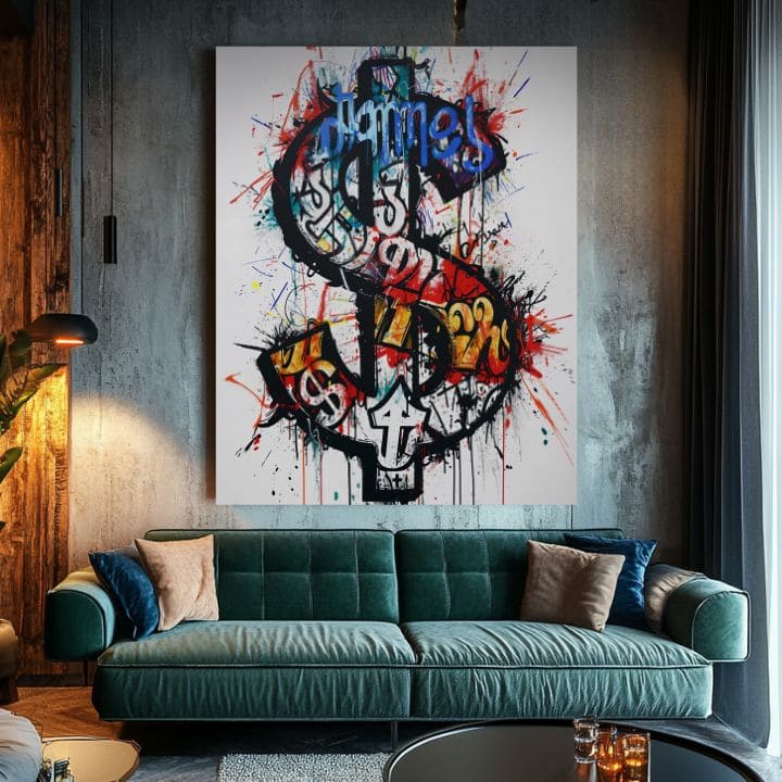 Immagine DOLLAR GRAFFITI | Tela italiana | dimensioni diverse