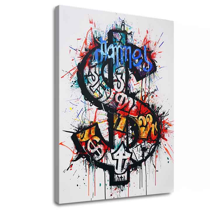 Immagine DOLLAR GRAFFITI | Tela italiana | dimensioni diverse