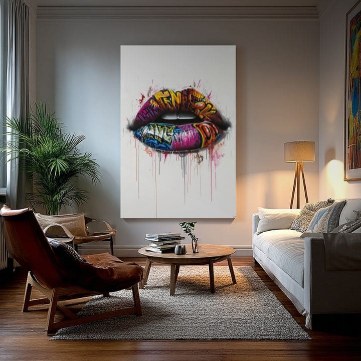 Immagine GRAFFITI LIPS | Tela italiana