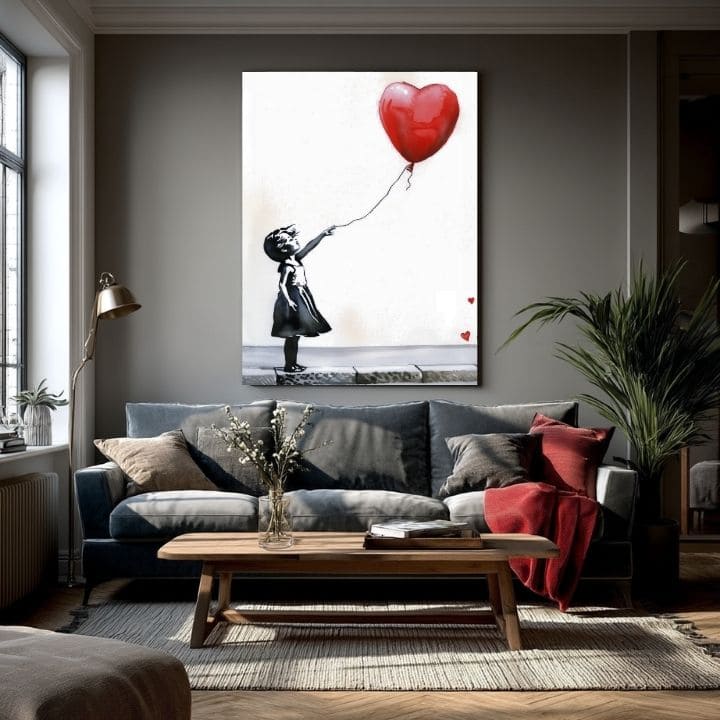 Immagine HEART BALLOON GIRL | Tela italiana