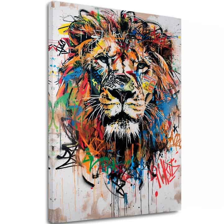 Immagine GRAFFITI LION | Tela italiana