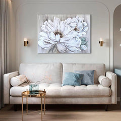 Quadro su tela DEEP WHITE FLOWERS Sconto 60% 70X50 cm