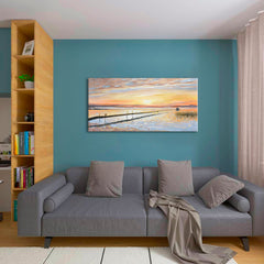 Quadro su tela COLORFUL WEST DEL SOLE SULLA COSTA 100x50 cm