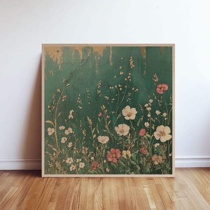 L'immagine su legno - Fiori di prato del nord