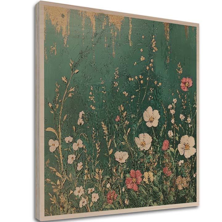 L'immagine su legno - Fiori di prato del nord