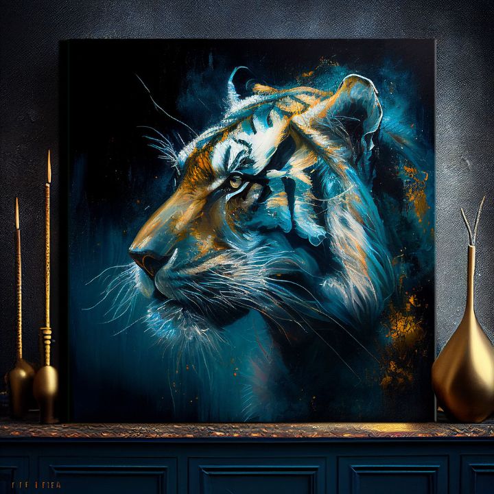 Pittura decorativa su tela - PREMIUM ART - Tiger's Mighty Spirit