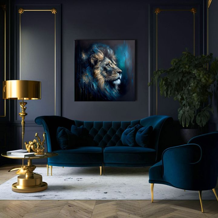 Pittura decorativa su tela - PREMIUM ART - Lion's Strength and Grace