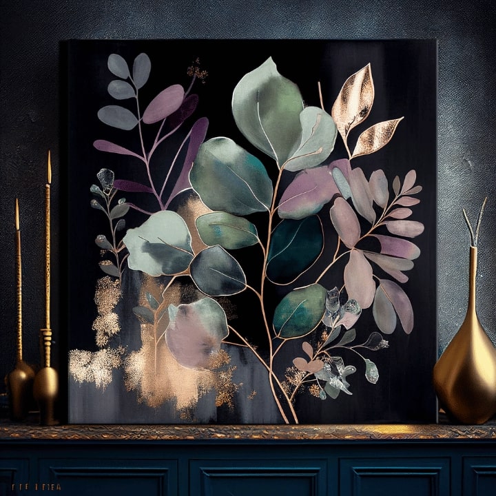 Dipinti moderni su tela - JUNGLE'S EMERALD SYMPHONY 80x80 cm