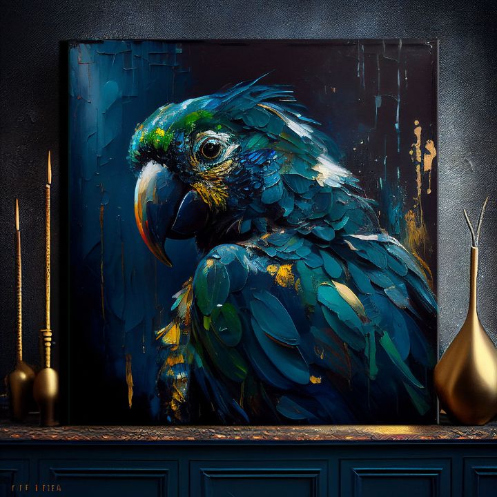 Pittura decorativa su tela - PREMIUM ART - Rainbow Feathers in Flight