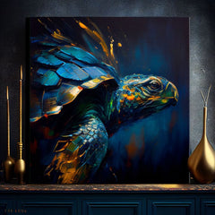Pittura decorativa su tela - PREMIUM ART - Green Turtle Odyssey