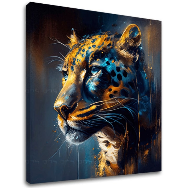 Pittura decorativa su tela - PREMIUM ART - Jaguar's Grace in the Wild