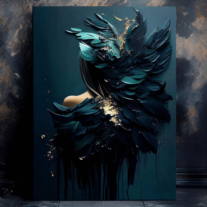 Dipinti moderni su tela - Feminine Touch of Angelic Beauty