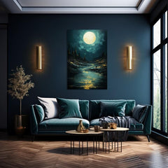 Decorazione da parete moderna Luna su rocce misteriose - PREMIUM ART | dimensioni diverse