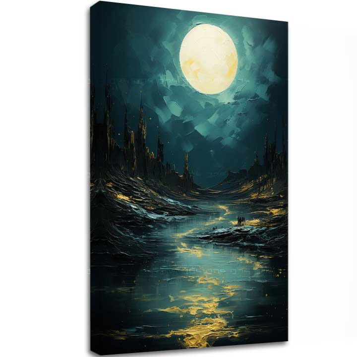 Decorazione da parete moderna Luna su rocce misteriose - PREMIUM ART | dimensioni diverse