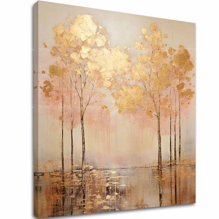 Dipinto strutturato Pace dorata sopra l'acqua - PREMIUM ART | varie dimensioni