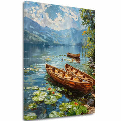 Paesaggio su tela dipinto Romanticismo in coppia | Dettagli in acrilico