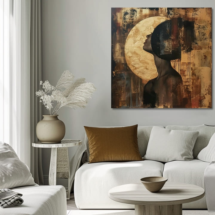 Immagine elegante di una donna Riflesso di luna