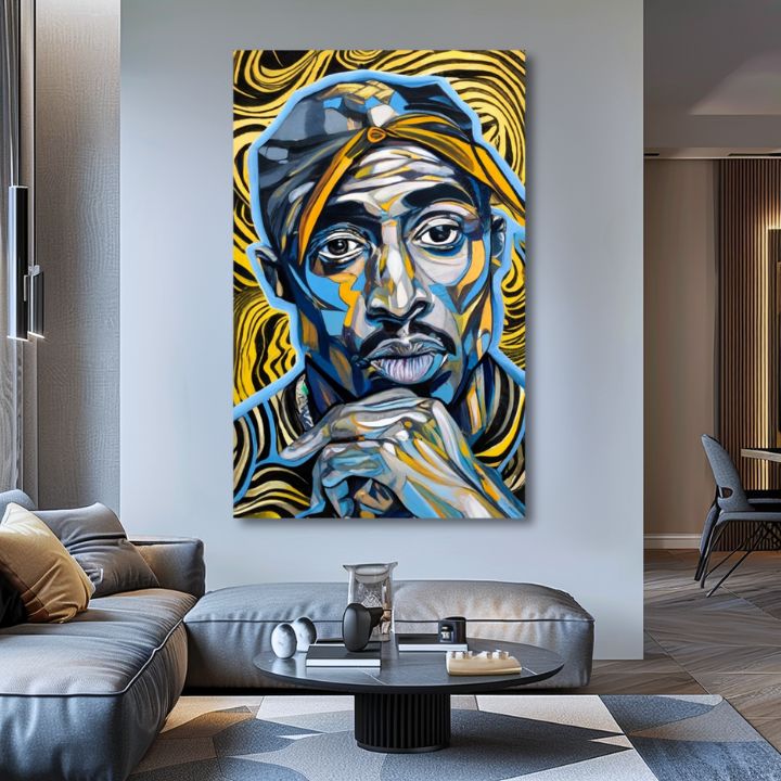 Immagine Tupac Shakur - Toni d'oro del rap | dipinto in acrilico 100% originale