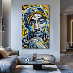 Immagine Tupac Shakur - Toni d'oro del rap | dipinto in acrilico 100% originale