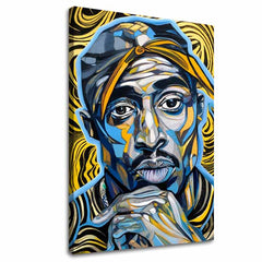 Dipinto di Tupac Shakur - Toni dorati del rap | Dipinto acrilico originale al 100%