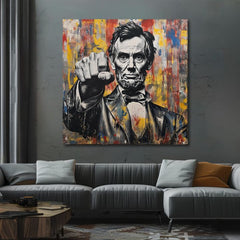 Abraham Lincoln - Il potere della pittura storica | Dipinto acrilico originale al 100%