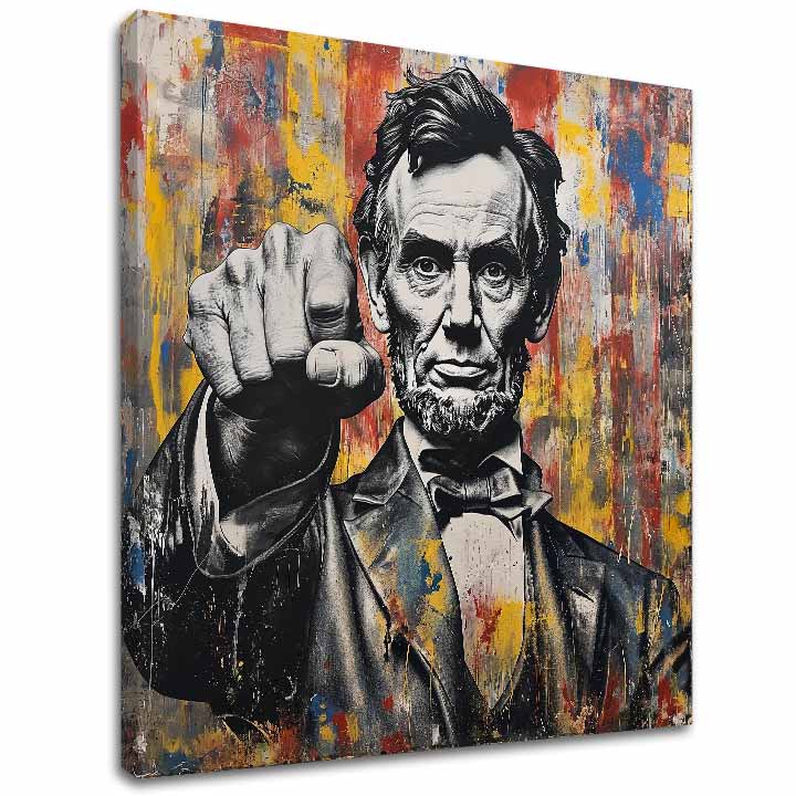 Abraham Lincoln - Il potere della pittura storica | Dipinto acrilico originale al 100%
