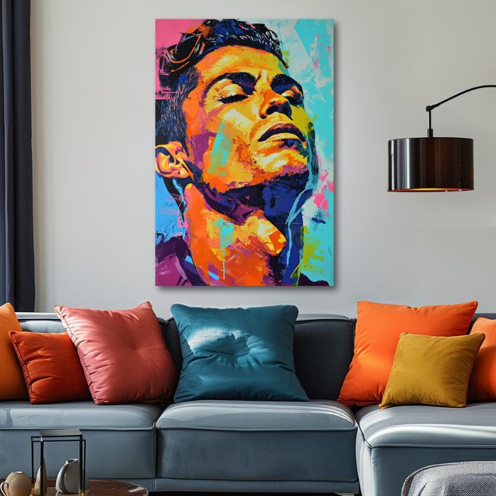 Dipinto di Cristiano Ronaldo - L'energia di un vincitore | Dipinto acrilico originale al 100%