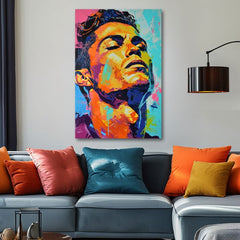 Dipinto di Cristiano Ronaldo - L'energia di un vincitore | Dipinto acrilico originale al 100%
