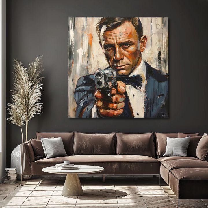 Dipinto di James Bond - Eleganza pericolosa | Dipinto acrilico originale al 100%