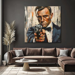 Dipinto di James Bond - Eleganza pericolosa | Dipinto acrilico originale al 100%