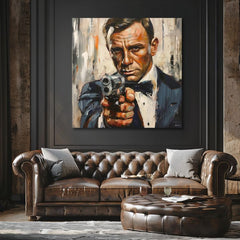 Dipinto di James Bond - Eleganza pericolosa | Dipinto acrilico originale al 100%
