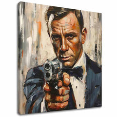 Dipinto di James Bond - Eleganza pericolosa | Dipinto acrilico originale al 100%