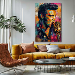Elvis Presley - La voce d'oro del rock'n'roll | Dipinto acrilico originale al 100%