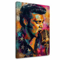 Elvis Presley - La voce d'oro del rock'n'roll | Dipinto acrilico originale al 100%