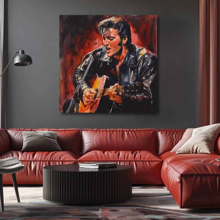 Elvis Presley - Icona sul palco | Dipinto acrilico originale al 100%