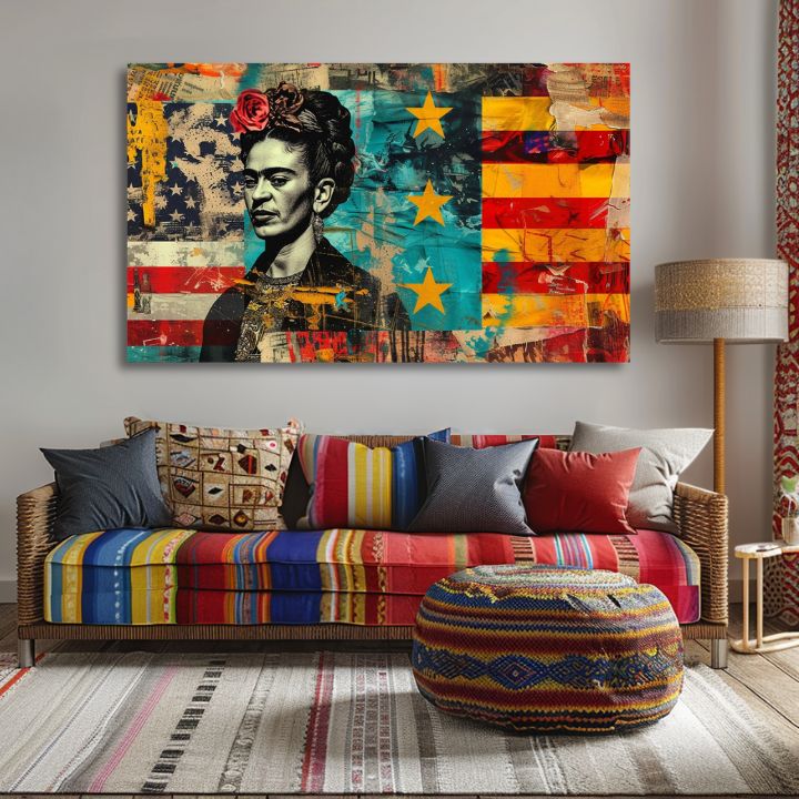 Immagine FRIDA KAHLO - Riferimento culturale | 100% originale dipinto ad acrilico