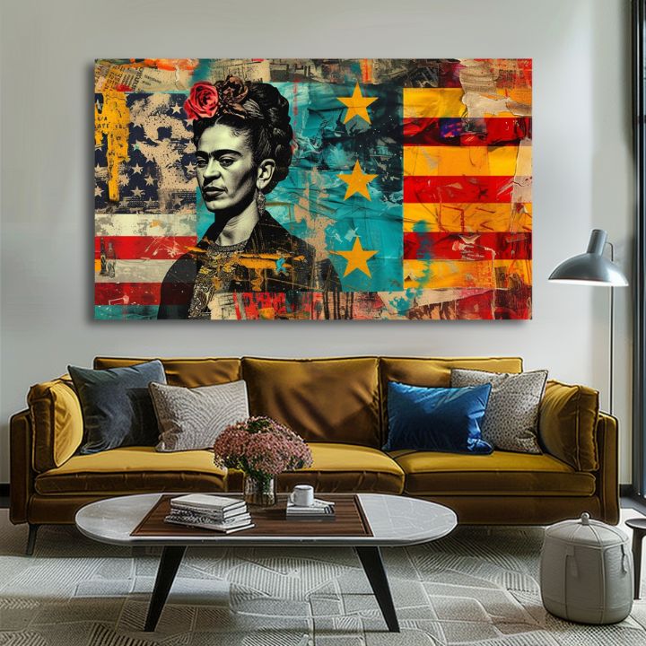 Immagine FRIDA KAHLO - Riferimento culturale | 100% originale dipinto ad acrilico